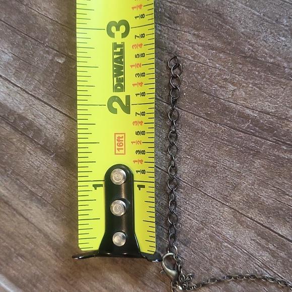 Brass Tone Multicolored Rhinestone Butterfly Pendant Necklace w/ Extender - Picture 7 of 7